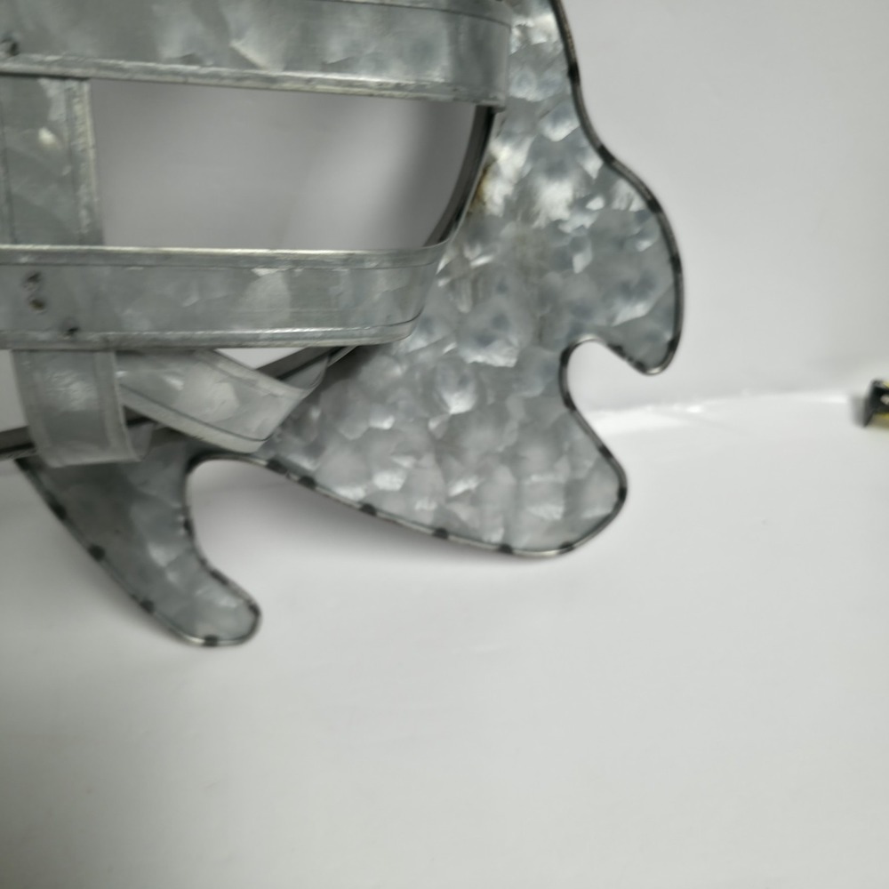 Farmhouse Galvanized Metal Pig Wire Wall Basket Rustic Country Primitive Decor - Picture 8 of 13